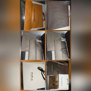 9 pcs Louis Vuitton Gucci Furla YSL Shopping Bags READ DESCRIPTION👇